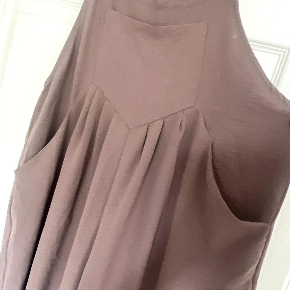 IWOLLENCE Lightweight Wide Leg Purple Pink Overall Jumpsuit NWOT Size Medium - Picture 4 of 11